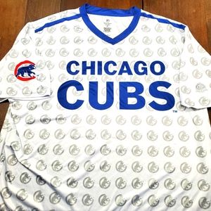 True Fan MLB Chicago Cubs Baseball Shirt Mens 2XL XXL White major polyester